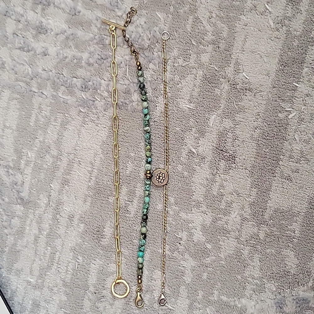 Gold stack bracelets